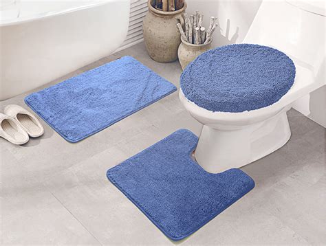 bath rug set blue